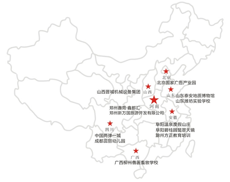 聚一环艺全国客户分布